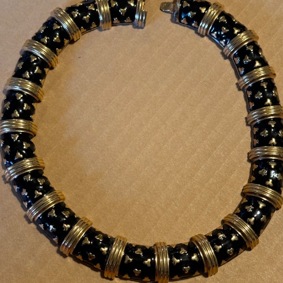 Vintage Famous Designer Judith Lieberman Gold Tone Statement Necklace 1990 - Picture 10 of 12